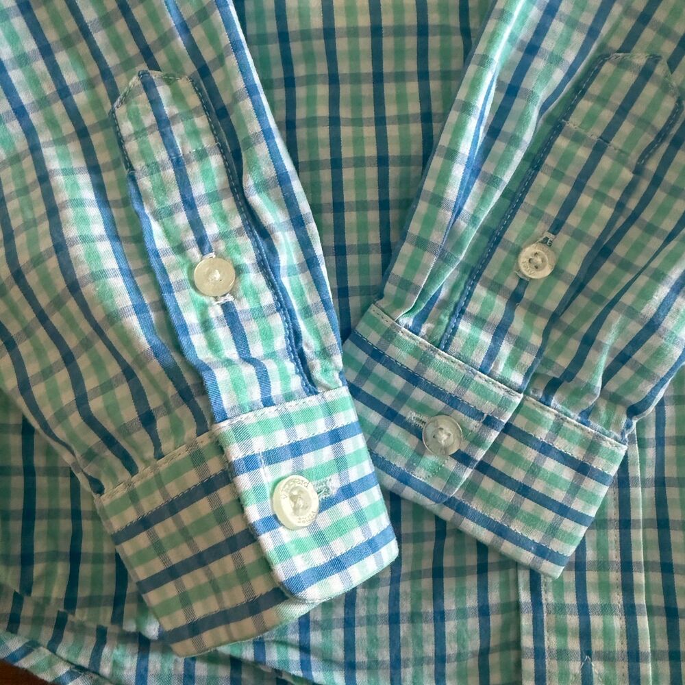 Vineyard Vines Green & Blue Plaid Collared Button Up Shirt Boys' 3T - Picture 6 of 11